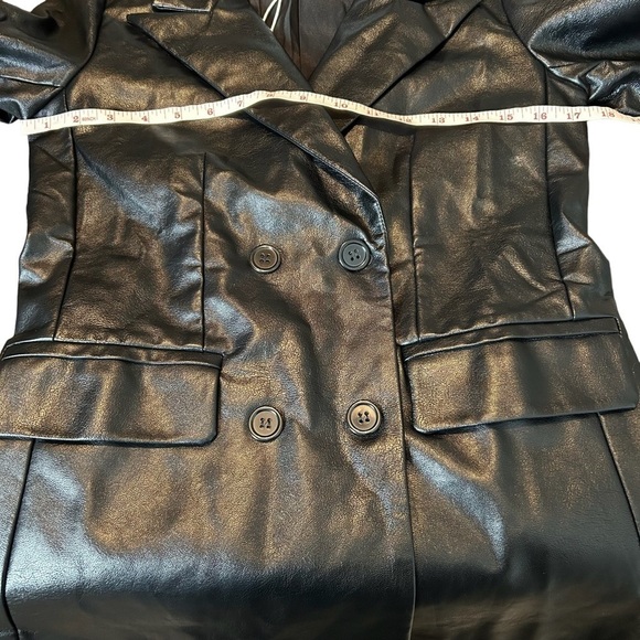 Princess Polly Ellen Faux Leather Fully Lined Black Blazer Sz. XS/S NWT - Picture 9 of 16